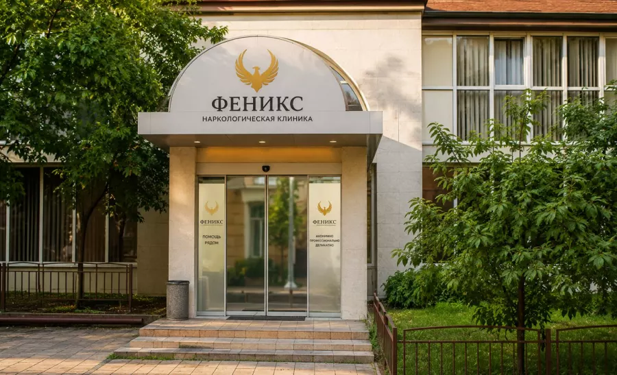 Вход в наркологическую клинику «Феникс» в Железноводске